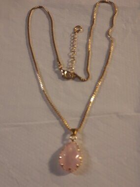 Brand New Genuine Natural Stone Pendant And 18k Gold Plated Necklace